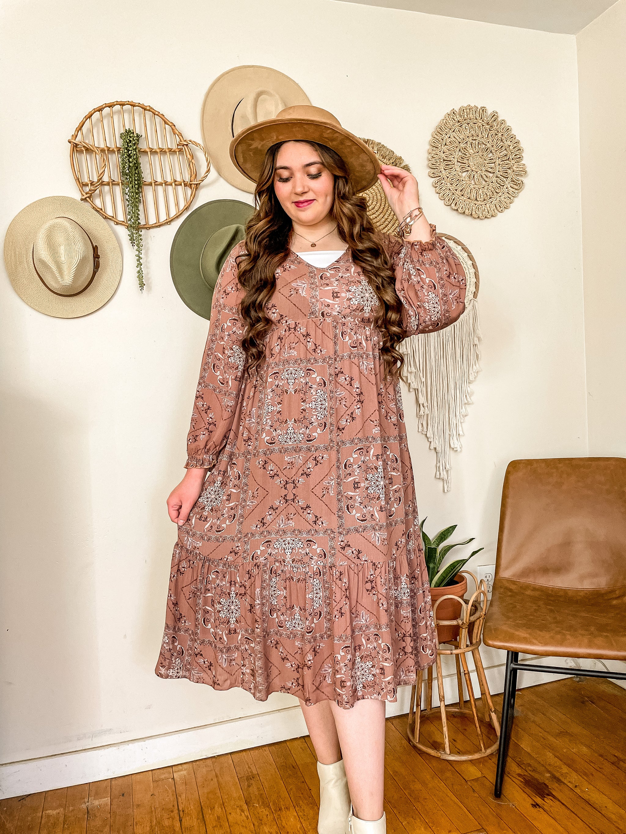 ドレス Original paisley pattern dress Effortless Jersey Shift Dress - Filigree Paisley | Talbots